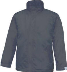 B&C Ocean Shore / Junior - Junior nylonjakke i 100 % taffeta nylon med polyesterfoer, skjult h�tte i kraven, 2 yder og 1 inderlomme, gennemg�ende lynl�s og vindlukke med velcro, velcrolukke ved �rme, elastiksn�re forneden.
