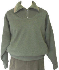 169511119 Pullover i 100 % uld "Tubular"/Fleece i nakken, Windbreaker