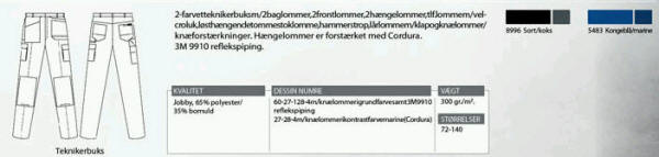 Jobby colour - teknikerbukser