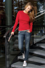 T-shirt til dame. Faconsyet. Lange �rmer.
