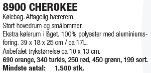 K�lerygs�k. 100% polyester med aluminiumsforing.