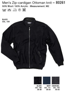 Men’s Zip-cardigan Ottoman knit – 80261