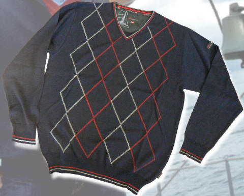 Harlekinpullovers med og uden logo, efter opgave.