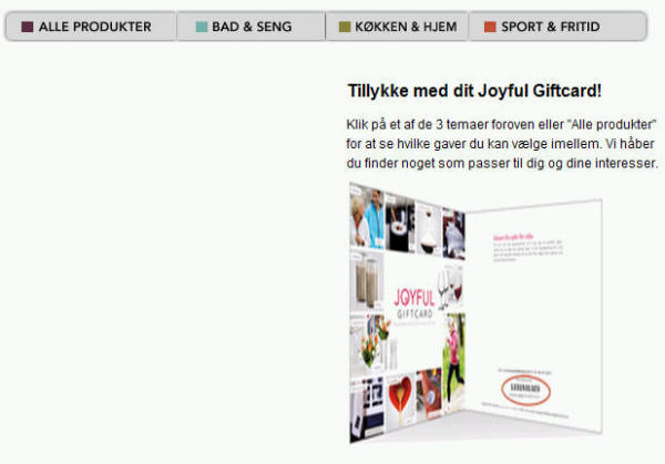 joyfulgiftcard - 2 Eksempler på mulighederne - klik her og se dem.