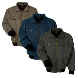 Arbejdsjakke i "forvasket" denim look.