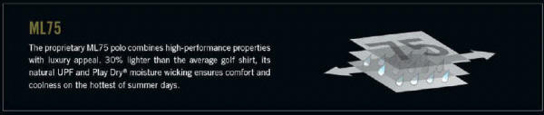 ML75 - The proprietary ML75 polo combines high-performance properties