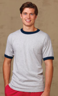 Dess.: 1309 - Alstyle Apparel - Ringer T-Shirt 6 ounce 100 % bomuld rundstrikket trøje