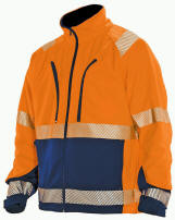 Dess.: 333851243-69-3167. Jobman Fluorescerende fleecejakke, kl. 3, lommer foran, brystlommer