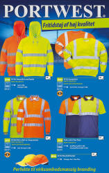 HiVis sweatshirt, poloskjorte og baseball cap med refleksstriber i klasse 1 og 2, med tryk og brudskab efter opgave.