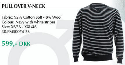 Stribet pullover med V-hals