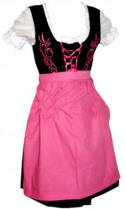 8506  Mini Dirndl Dress - "Mini Dirndl Set" med matchende forkl�de i den traditionelle bayerske Dirndl,