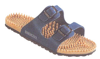 Bl� birkoflor - massagesandal - fodmassage mens De g�r - Super-Noppy