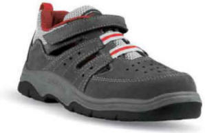 Mia ESD damesandal i gr� nubuck / tekstilkombination med �ndbart foer. Indl�gss�l i LP-TEX, som er antistatisk, �ndbar, lugth�mmende og vaskbar. PU/PU-sandwichantiskrids�ler og med slidindikator. St�l-t�kappe. Str.: 35-41. S1 Best.nr.: 20-01702