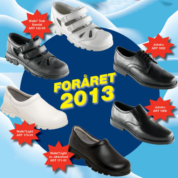 Euro-Dan fodtøj - Walki trek sandal model 142-05 - Jobsko model 1002 - 1006 - Walki light model 171-01 i hvid og sort