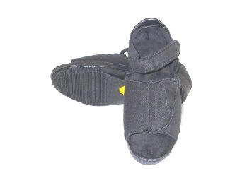 Terapisandal, sort tekstil, lukket t�