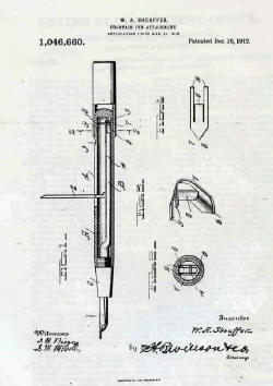 Tegninger m.m. blev udarbejdet, og disse blev sendt til kendte fyldepenne fabrikanter som f.eks. The W. A. Sheafer pen & Co