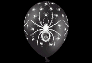 Edderkop - Halloween. Dess.: 41200. Runde balloner med Edderkopper
