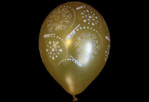 Nytårsballon Raket Guld. Dess.: 41200. Runde metal balloner med raketter