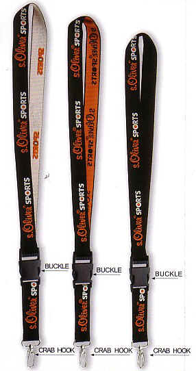 Lanyards med Safelock, B�lter, Kuffertremme, Handstraps, Karabinhager, Id-holder, Blinkende badge med magnet, Kompas, Fl�jter, Skosn�re, og meget mere.