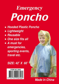 Poncho Barn Pe 42 x 60 klar transperant - til brug for det daglige, p� festival og til byfest eller ferie