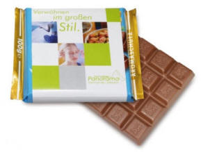 Premium-Card med Ritter SPORT chokoladeterning - Slik og andre søde sager - i et hav af varianter; Reklameslik.com