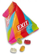 Frugtvingummi i miniposer standardformer - En fremragende idé til reklame.