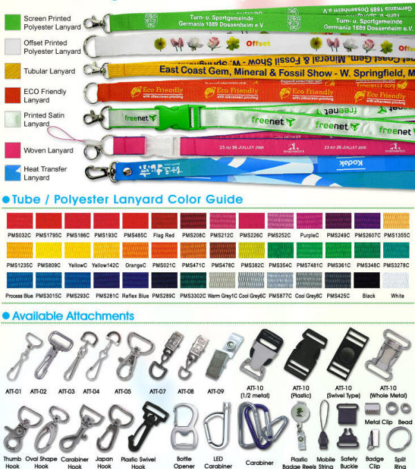 Lanyards i 42 standardfarver - fra lager