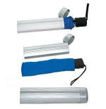 Letv�gts aluminiumsr�r (fladt) til taskeparaply.