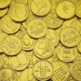 Steenlands chokolade mønter og medaljer.