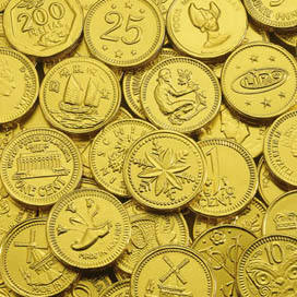 Steenlands chokolade mønter og medaljer.