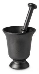 Morter med st�der, 21 cm. h�j.