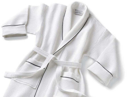 Waffle bathrobe 280g/m� Reklamegaver i den bl�de ende - vaskeklude, h�ndkl�der - badelagner - plaids, etc..