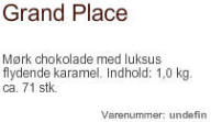 Grand Place - COCA producerer og udbyder eksklusive chokolader som standardl�sninger, og produceret eller pakket efter specifikke krav - i sm� og st�rre m�ngder.