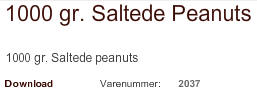 N�DDER, linser, rosiner, peanuts, kaffeb�nner og mandler fra Coca