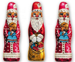 Julemand i massiv chokolade 10,5 cm h�j