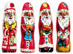 Julem�nd 7,5 cm h�je i massiv chokolade!