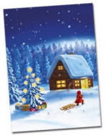 V�gkalender "Hytte" Julekalender kube - Julekalender til bord - Julekalender til v�g 