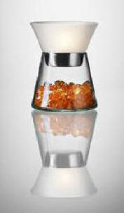 10021 Fyrfadsstage, glas/st�l.