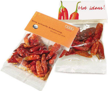 Chilipose.  Chili-b�lge/�rter og vil v�re en succes, n�r man vil have et �skarpere� budskab overleveret.