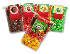 Premium Popcorn Farverig med fyldig smag. 16 forskellige smagsvarianter og farver,