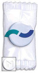 Pebermyntetablet med prægning Pebermyntetablet i enkeltpakning med eller uden prægning.