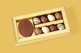 Easter Pralinenbox med chokolade logo