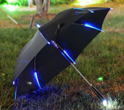 Pekai-paraplyer med LED-lys i skaftet - LED paraply med h�ndtags-LED-Rib