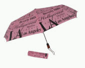 AU-005 2-Fold Automatic Umbrella Size: 22" X 6k Metal shaft and ribs Fabric: 190T polyester fabric Handle: wooden handle