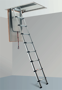 Telesteps loftstiger. Eloxeret