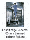 Enkelt-stiger - Eloxeret - 80 mm dybe trin