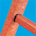 Enkelt-stiger i glasfiber - Udvendig bredde 420 mm. - Trinafstand 280 mm. Trinbredde 30x30 mm i glasfiber.