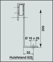 Muranker til v�gafstand 200 mm. 