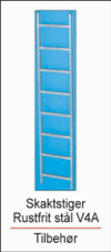 Skakt-stiger, rustfrit st�l V4A (1.4571