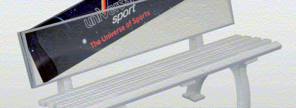 Sportsreklame. Reklamebænk med aluminiumsryglæn, model Freiburg. Dess. 11710241222